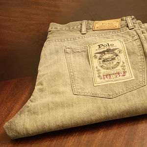 Polo Jeans Sz 40 x 32 Men (Gray Washed)